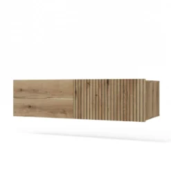 Mobile bagno sospeso 140 cm con anta a ribalta rovere antico MLBT3