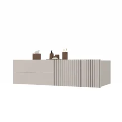 Mobile bagno sospeso 140 cm con anta a ribalta cashmere MLBT3