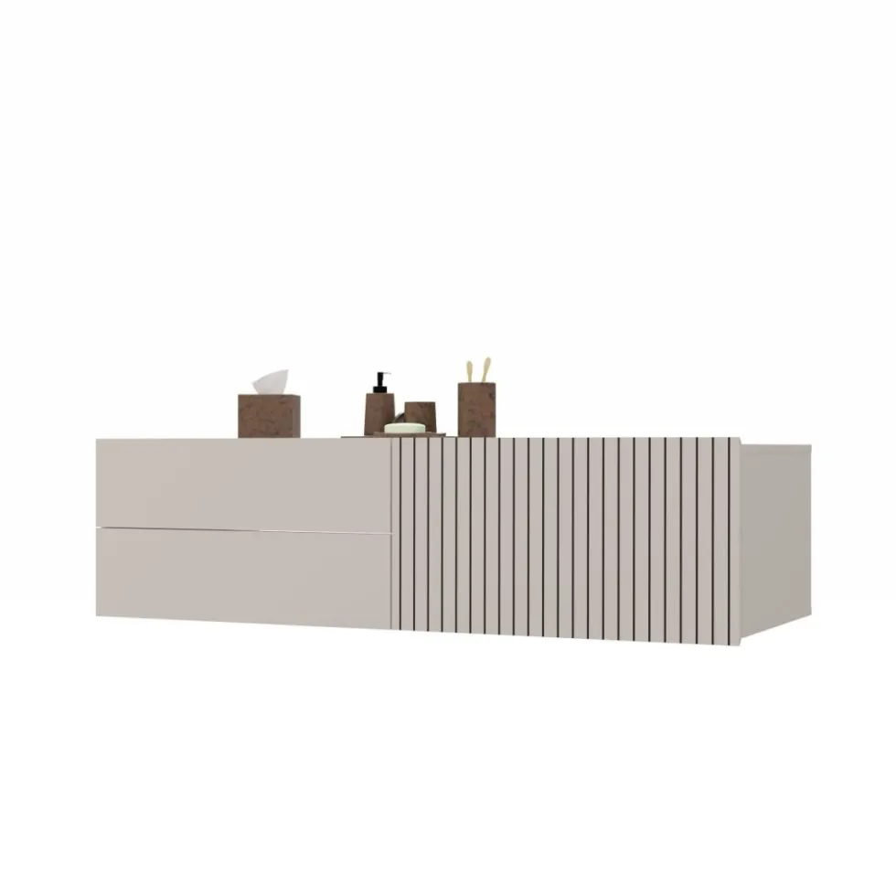 Mobile bagno sospeso 140 cm con anta a ribalta cashmere MLBT3