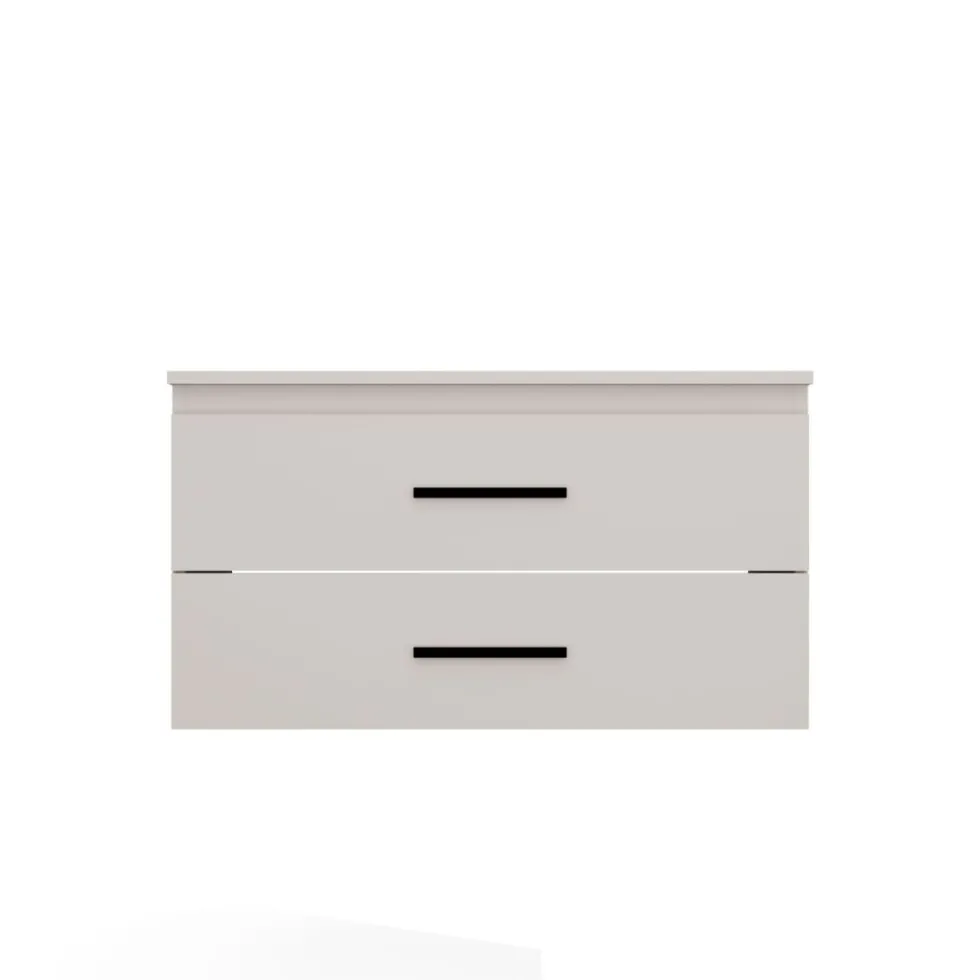 Mobile bagno sospeso 80 cm con 2 cassetti beige MLBT2