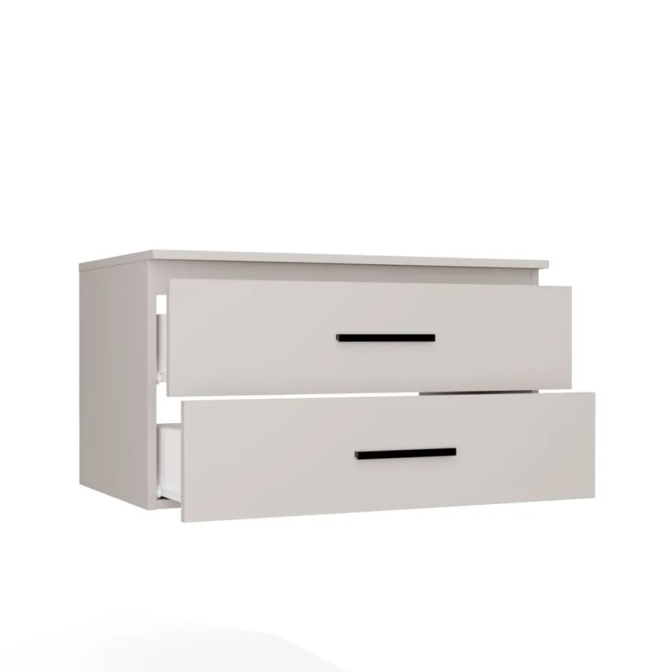 Mobile bagno sospeso 80 cm con 2 cassetti beige MLBT2