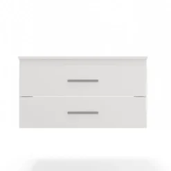 Mobile bagno sospeso 80 cm con 2 cassetti bianco opaco MLBT2