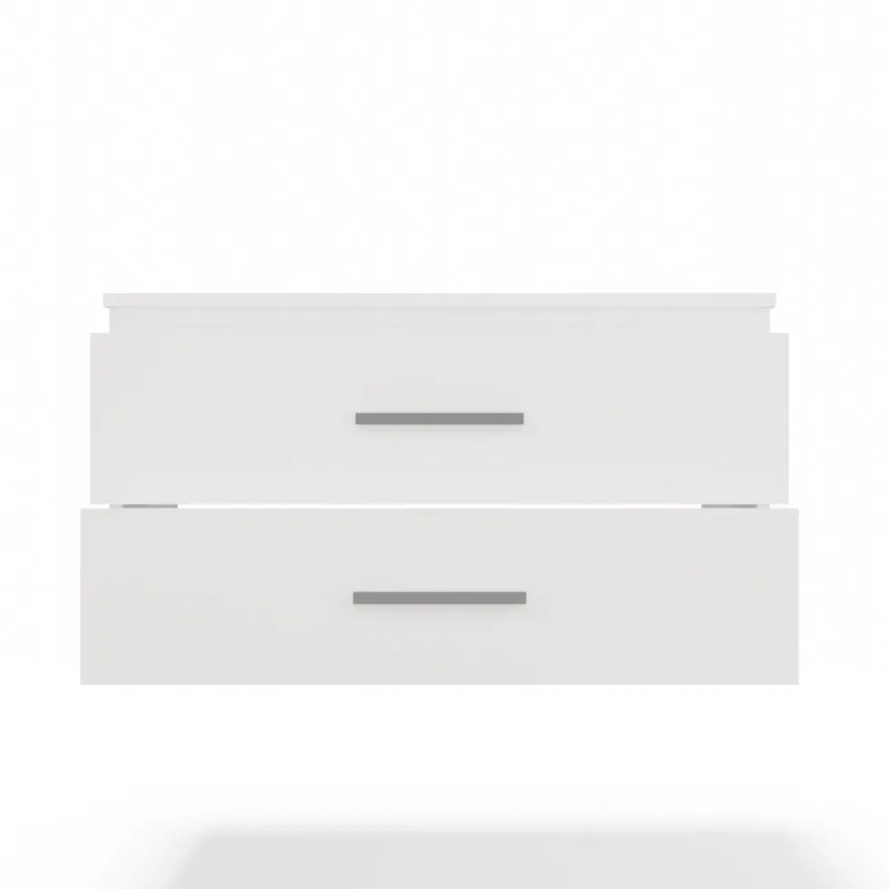 Mobile bagno sospeso 80 cm con 2 cassetti bianco opaco MLBT2