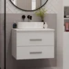 Mobile bagno sospeso 60 cm con 2 cassetti bianco opaco MLBT1