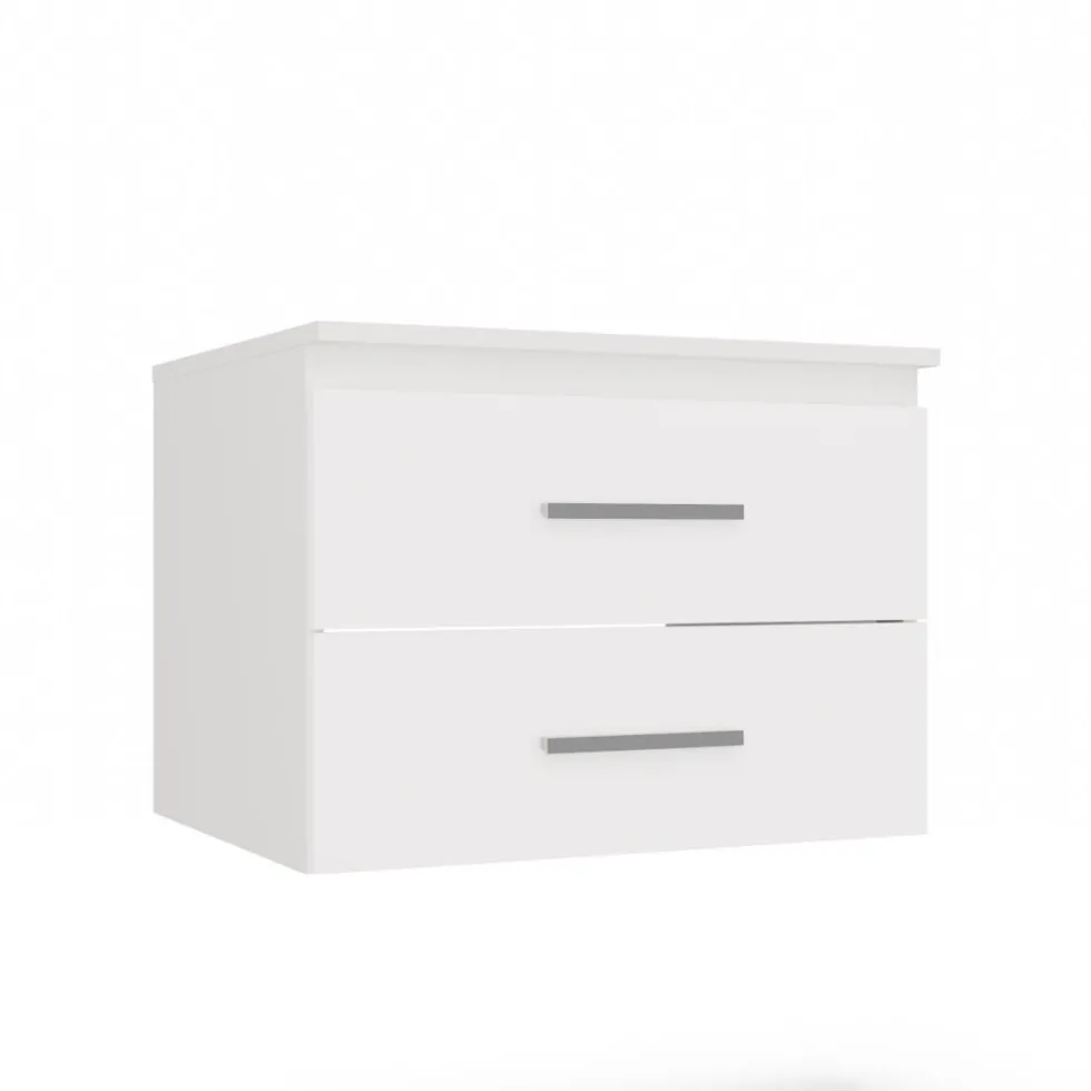 Mobile bagno sospeso 60 cm con 2 cassetti bianco opaco MLBT1