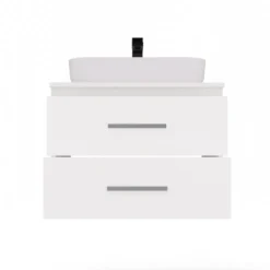 Mobile bagno sospeso 60 cm con 2 cassetti bianco opaco MLBT1