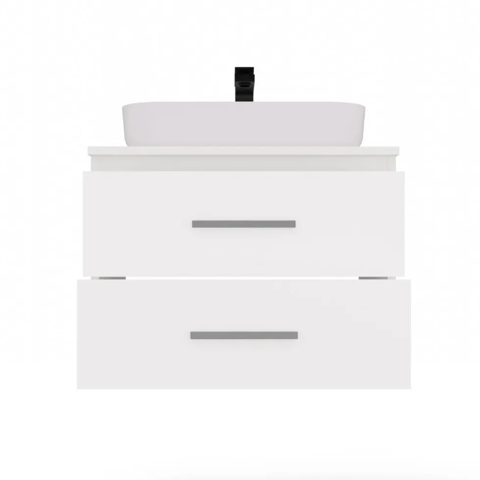 Mobile bagno sospeso 60 cm con 2 cassetti bianco opaco MLBT1