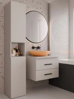 Mobile bagno sospeso 60 cm con 2 cassetti cashmere MLBT1
