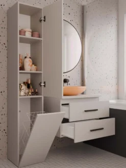 Mobile bagno sospeso 60 cm con 2 cassetti cashmere MLBT1
