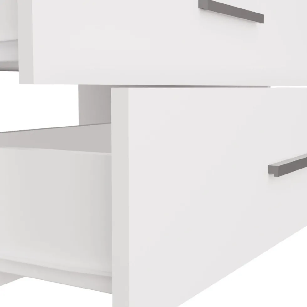 Mobile bagno sospeso 60 cm con 2 cassetti bianco e rovere MLBT1