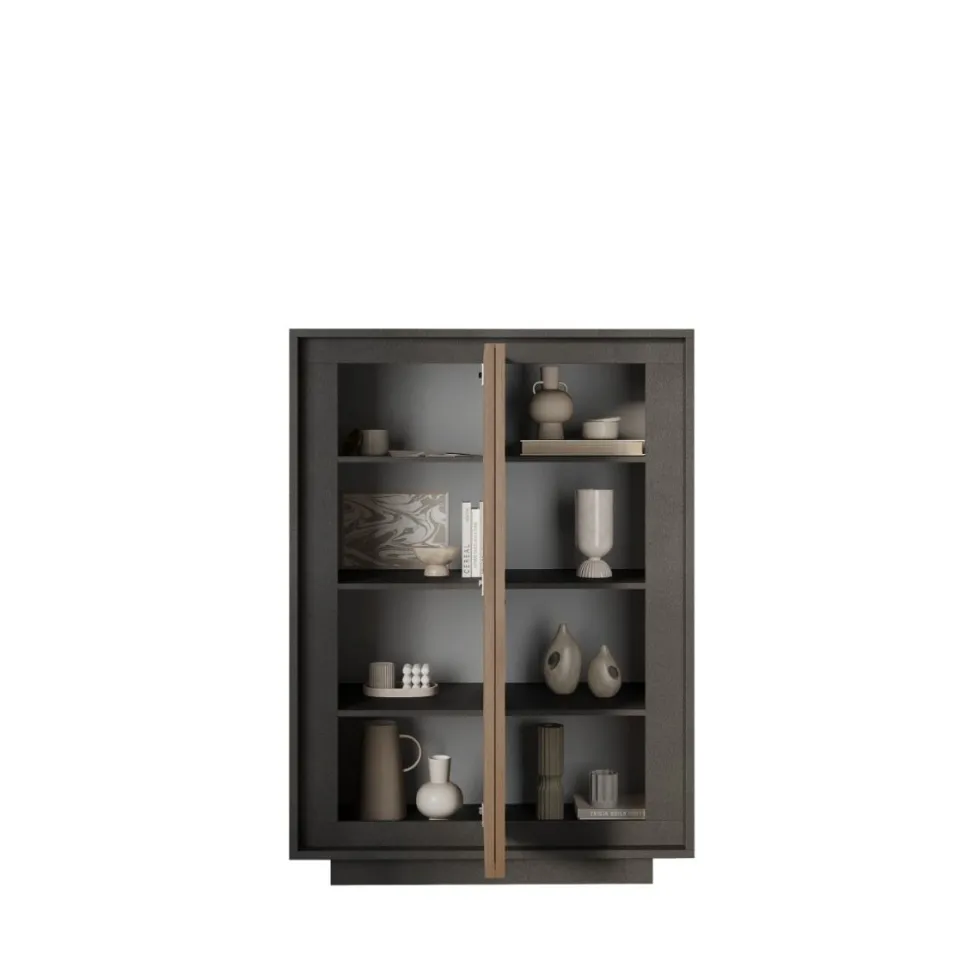 Mobile contenitore a 2 ante 106x171 cm grafite e rovere scuro MCL17