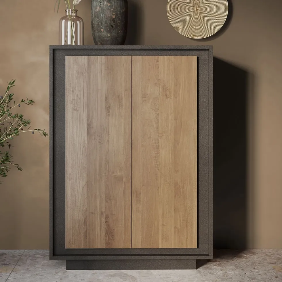 Mobile contenitore a 2 ante 106x171 cm grafite e rovere scuro MCL17