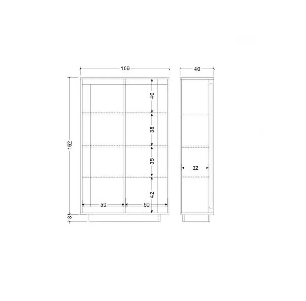 Mobile contenitore a 2 ante 106x171 cm grafite e rovere scuro MCL17