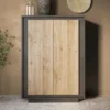 Mobile contenitore a 2 ante 106x171 cm grafite e rovere chiaro MCL17