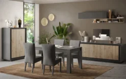 Mobile contenitore a 2 ante 106x171 cm grafite e rovere chiaro MCL17