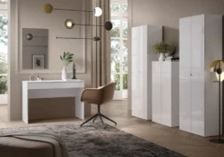 Mobile contenitore alto con 2 ante 63x184 cm bianco lucido MCL14