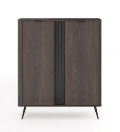 Mobile contenitore moderno 113x134 cm a 2 ante quercia scuro MCLK11