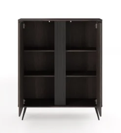 Mobile contenitore moderno 113x134 cm a 2 ante quercia scuro MCLK11