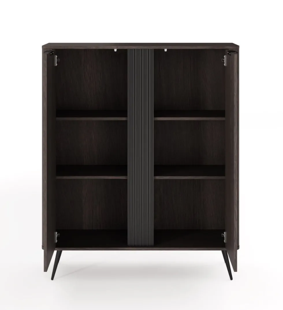 Mobile contenitore moderno 113x134 cm a 2 ante quercia scuro MCLK11