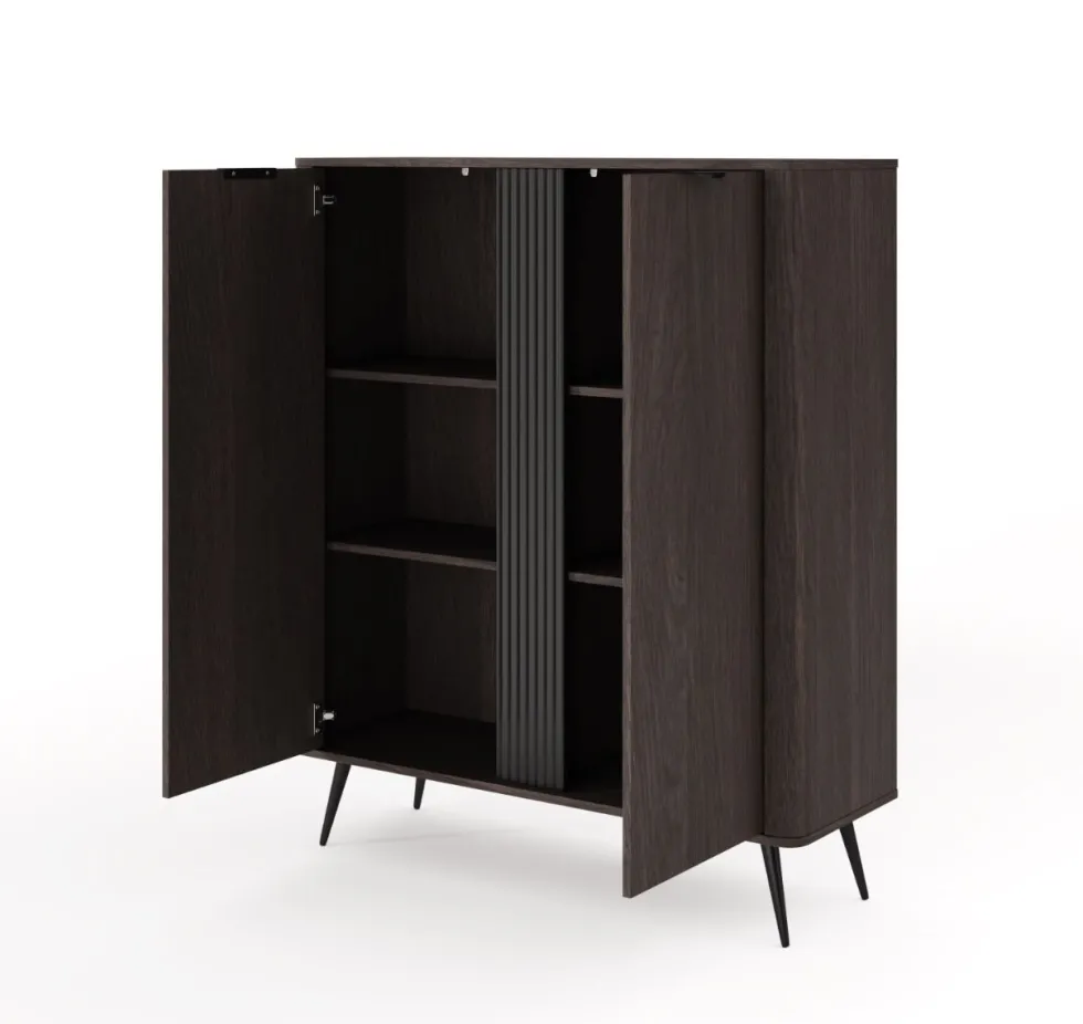 Mobile contenitore moderno 113x134 cm a 2 ante quercia scuro MCLK11