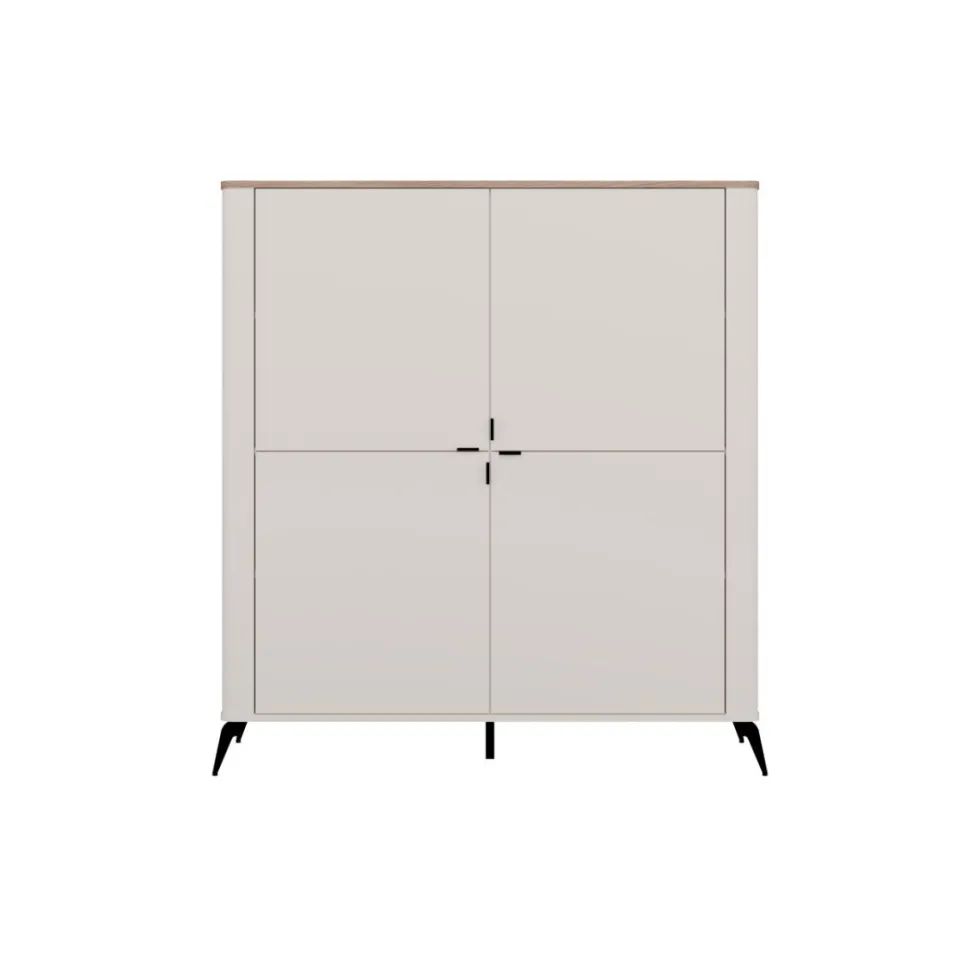 Mobile contenitore multiuso 125x135 cm cashmere e rovere MMT2