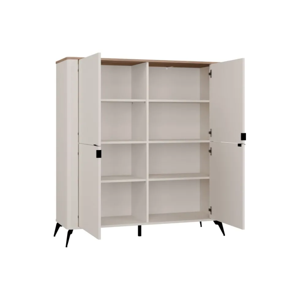 Mobile contenitore multiuso 125x135 cm cashmere e rovere MMT2