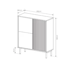 Mobile contenitore per soggiorno con ante push to open in rovere chiaro MCLK9