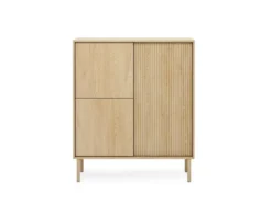 Mobile contenitore per soggiorno con ante push to open in rovere chiaro MCLK9