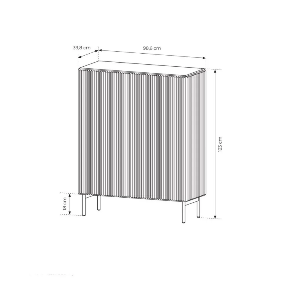 Mobile contenitore per soggiorno con 2 ante push to open in beige cashmere MCLK8