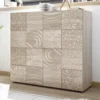 Mobile contenitore 121x111cm a due ante battenti design geometrico rovere serigrafato MCL11