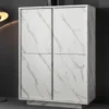 Mobile contenitore 92x145cm alto con quattro ante marmorizzate marmo bianco MCL8