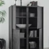 Mobile contenitore 92x145cm alto con quattro ante marmorizzate marmo nero MCL8