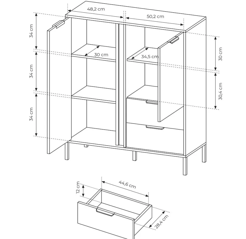Mobile contenitore 103x123cm antracite MCLK2
