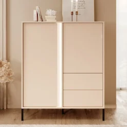 Mobile contenitore 103x123cm con luce LED beige MCLK1