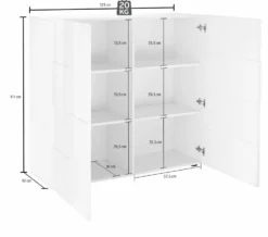 Mobile contenitore 121x111cm da salotto con due ante design geometrico rovere MCL3