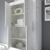 Mobile contenitore 102x162cm da zona giorno a quattro ante battenti bianco lucido MCL2