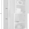 Mobile contenitore 102x162cm da zona giorno a quattro ante battenti bianco e cemento MCL2