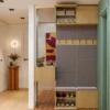 Mobile ingresso appendiabiti 100x238 con panca rovere e grigio MIT14