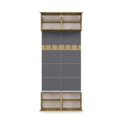 Mobile ingresso appendiabiti 100x238 con panca rovere e grigio MIT14