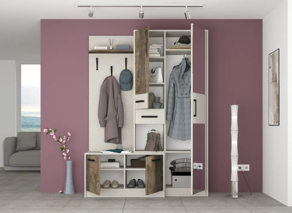 Mobile ingresso appendiabiti legno chiaro IG17