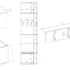 Mobile ingresso appendiabiti 100x238 con panca beige cashmere MIT14