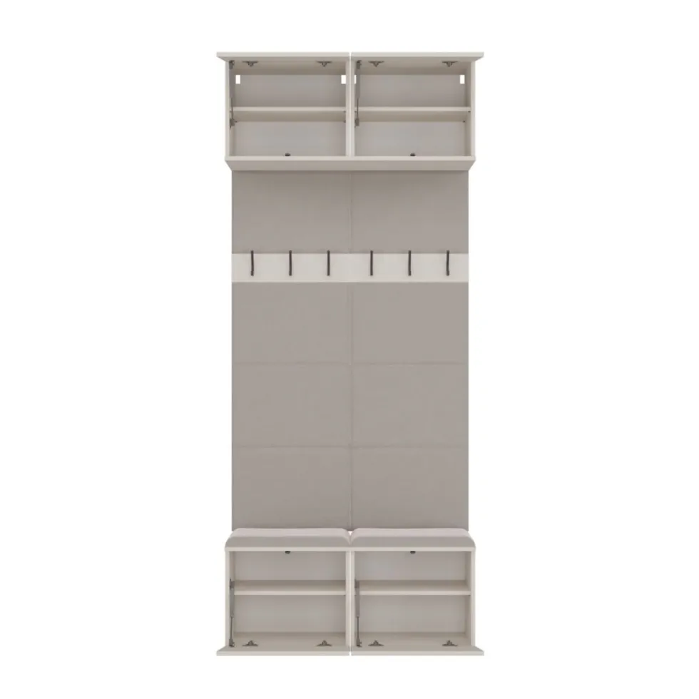 Mobile ingresso appendiabiti 100x238 con panca beige cashmere MIT14