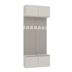 Mobile ingresso appendiabiti 100x238 con panca beige cashmere MIT14