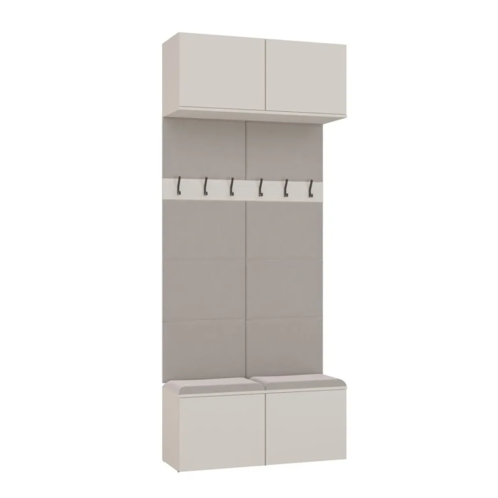 Mobile ingresso appendiabiti 100x238 con panca beige cashmere MIT14