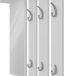 Mobile ingresso con appendiabiti e scarpiera bianco e grigio MIT2