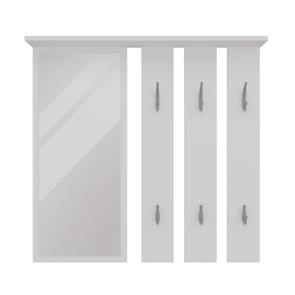 Mobile ingresso con appendiabiti e scarpiera bianco e grigio MIT2