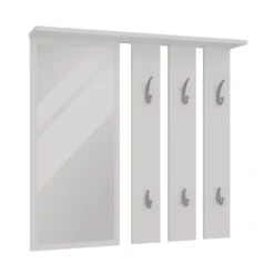 Mobile ingresso con appendiabiti e scarpiera bianco e grigio MIT2