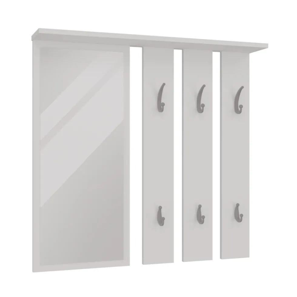 Mobile ingresso con appendiabiti e scarpiera bianco e grigio MIT2