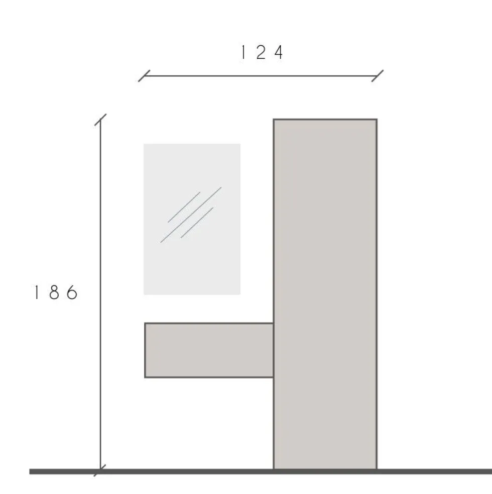 Mobile ingresso con armadietto 128x186 cm bronzo e noce IL10