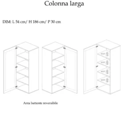 Mobile ingresso con armadietto 128x186 cm bronzo e noce IL10